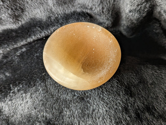 Orange Satin Spar Bowl