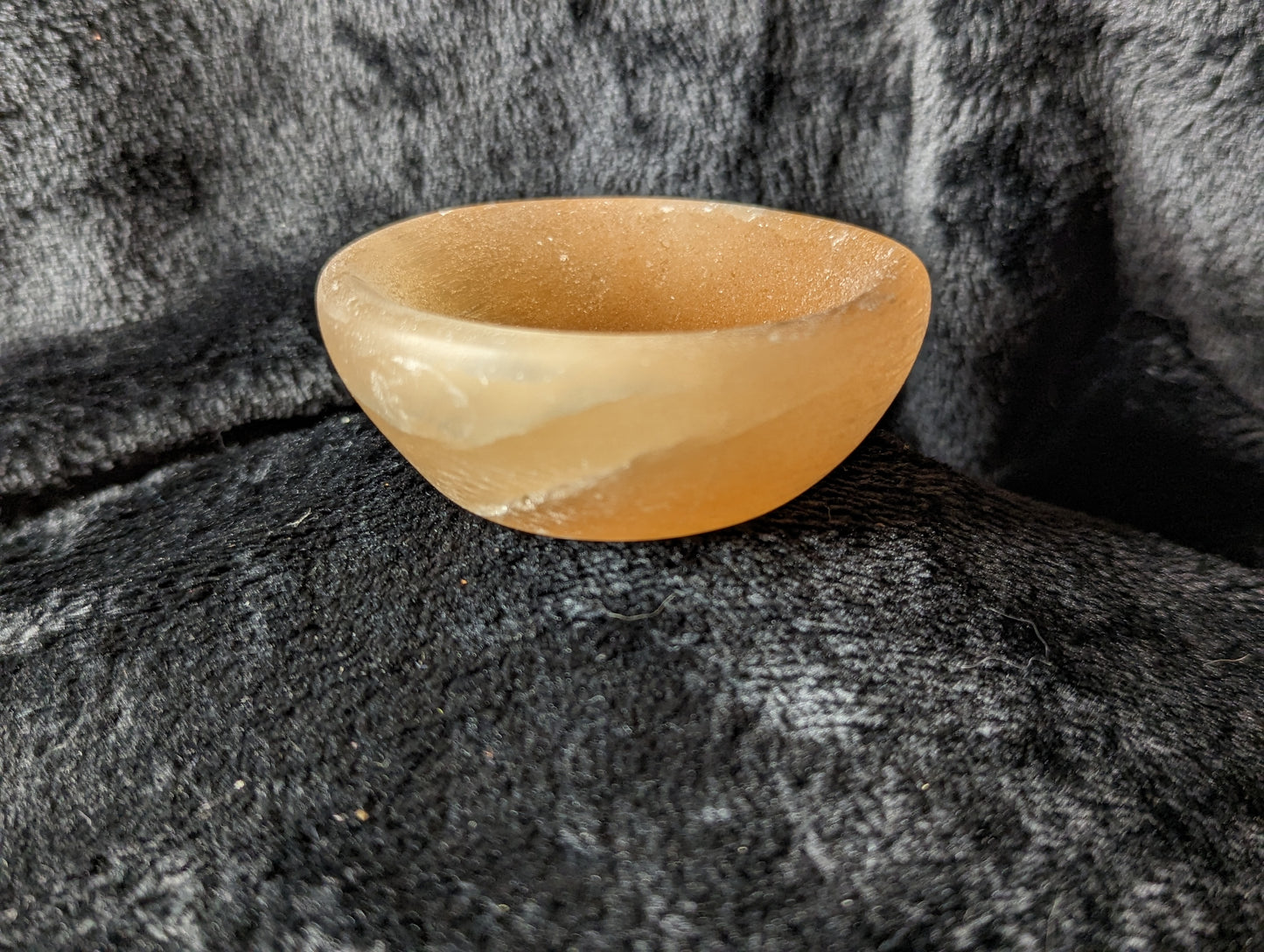 Orange Satin Spar Bowl