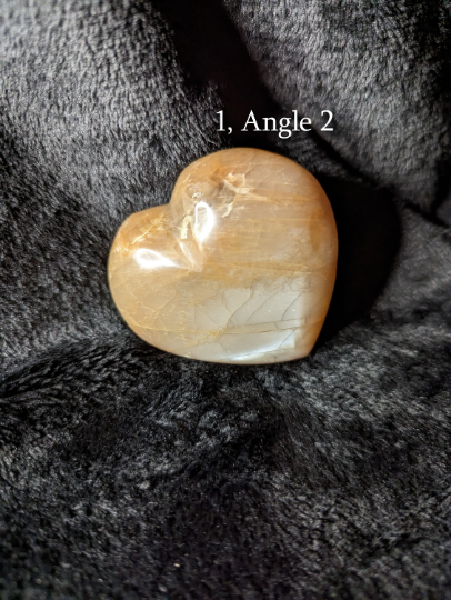 Peach Moonstone Heart