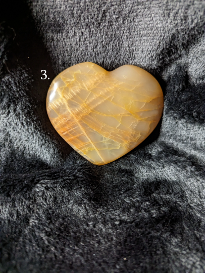 Peach Moonstone Heart