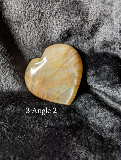 Peach Moonstone Heart