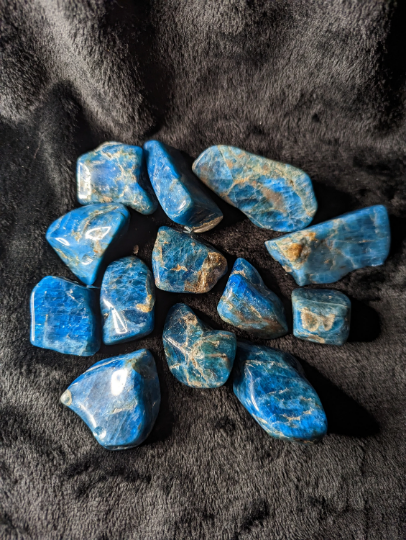 Blue Apatite Freeform Semi-polished