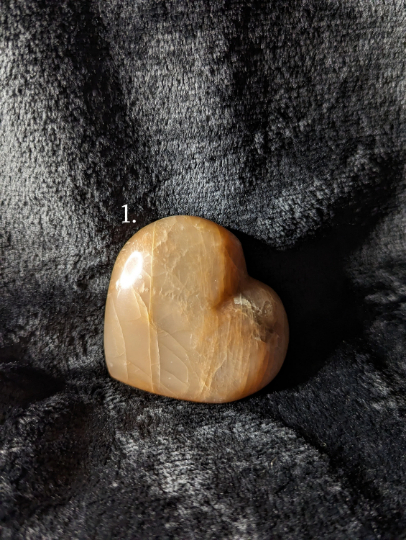 Peach Moonstone Heart